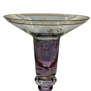 Salviati Venezia 1859 Pair 12" Amethyst Italian Murano Glass Appraisal Included